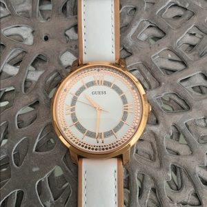 Rose Gold/White Leather Women’s Watch